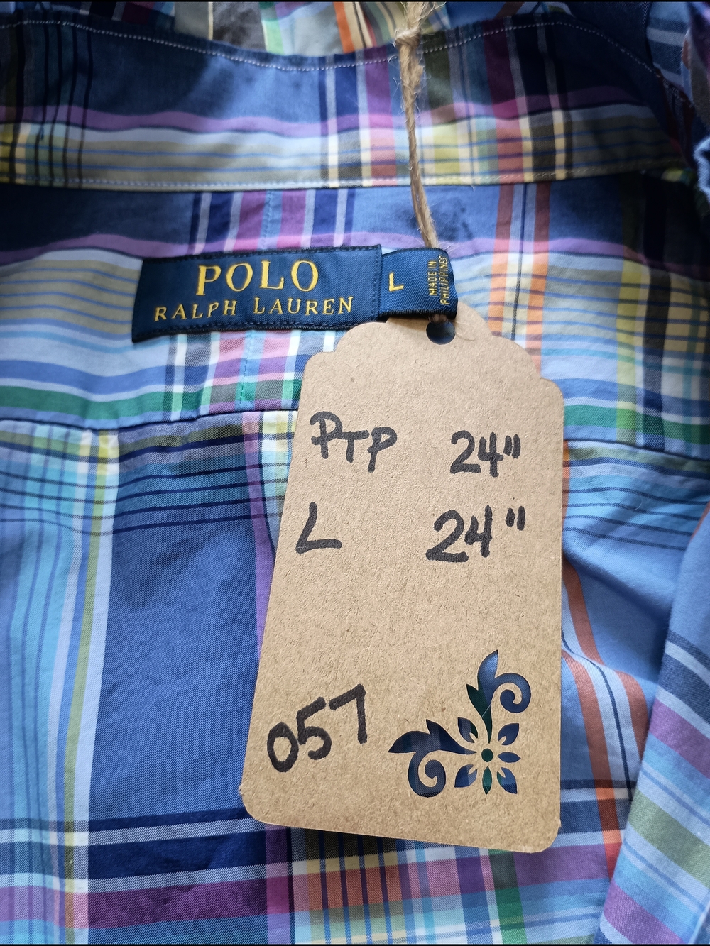 Upcycled Women's Ralph Lauren Ruffled Collar Shirt #057 - Picture 10 of 12
